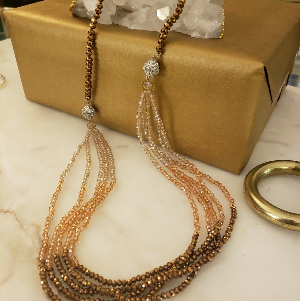 Ombre Australian crystal multi-strand necklace